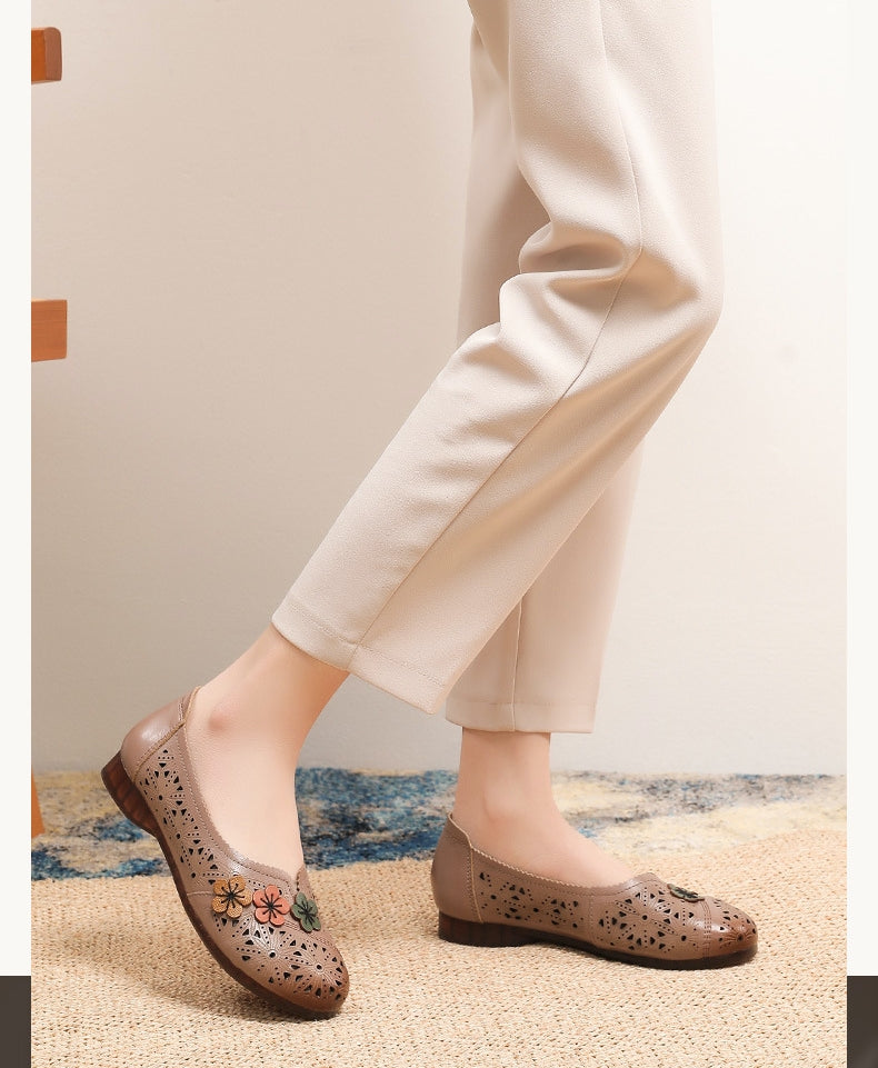 Orthopedic Balance Floral Cutout Slip-On Comfort Flats