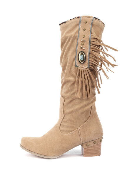 Lanie | Western Fringe Mid-Calf Boots