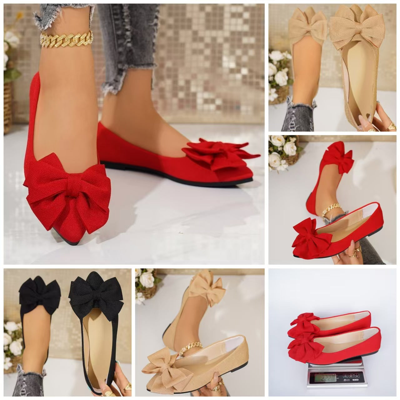 Orthopedic Balance Slip-On Shoes In Larger Sizes With An Elegant Bow