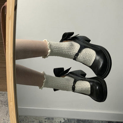 Orthopedic Balance Height Boost Chunky Heel Leather Shoes