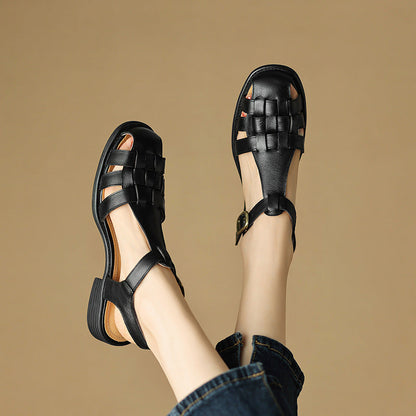 Orthopedic Balance Low-Heeled Open Sandals - Unique Vintage Style