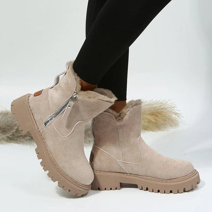 Martha | Faux-Fur Zip Orthopedic Winter Ankle Boots