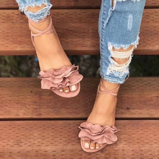 Orthopedic Balance Plus Size Floral Flat Sandals - Unique Elegance