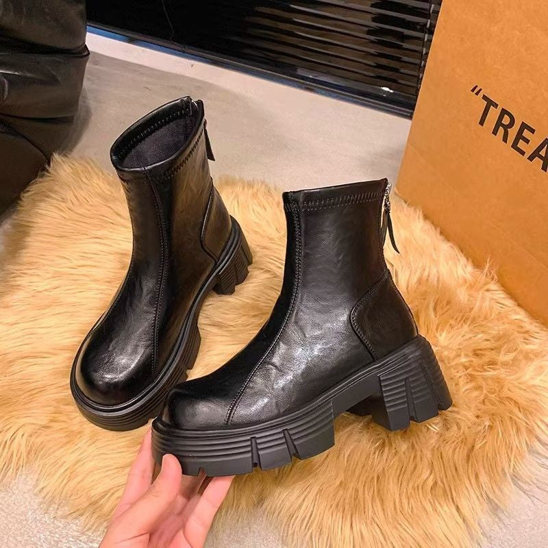 Bianca | Chunky Platform Ankle Boots with Zipper