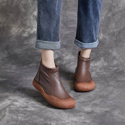 Orthopedic Balance Cowhide Ankle Boots - Supportive Comfort