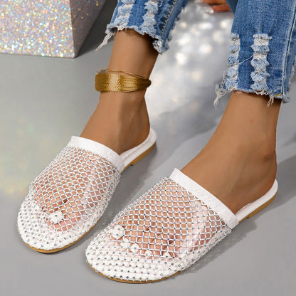 Orthopedic Rhinestone Comfort Slide Sandals