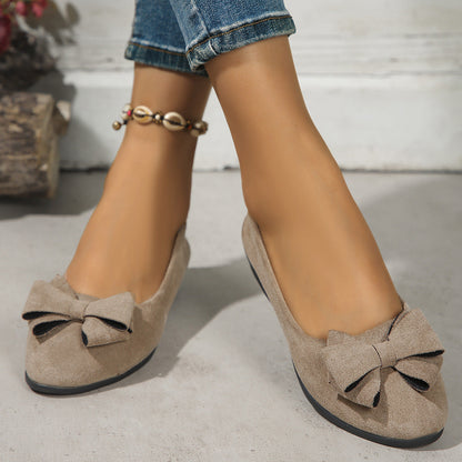 Orthopedic Balance Suede Shoes With Bow And Elastic - Unique Elegance