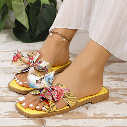 Orthopedic Balance Ribbon Bow Sandals - Unique Summer Elegance