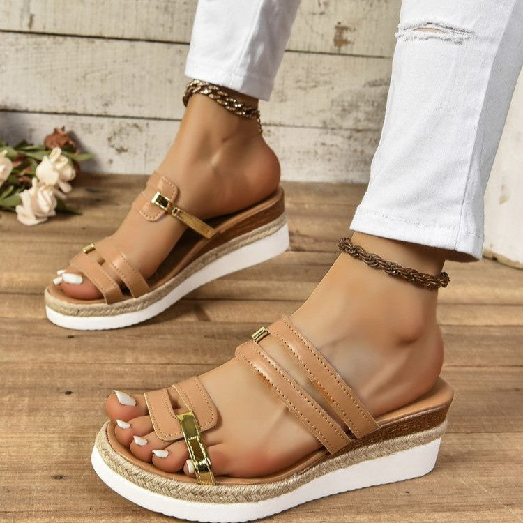 Orthopedic Balance Unique Colorblock Wedge Sandals For Summer - 