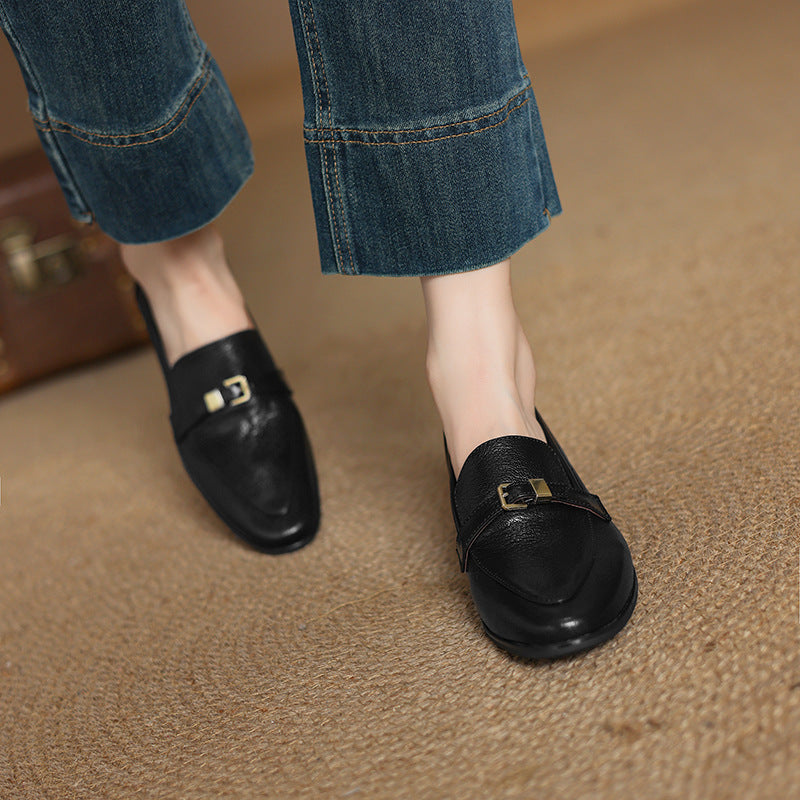 Orthopedic Balance Leather Loafers - Low Heel Comfort