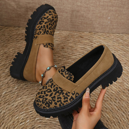 Orthopedic Balance | Leopard Platform Slip-On Loafers