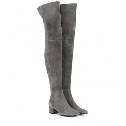 Madlenka | Suede Over-the-Knee Orthopedic Block-Heel Boots
