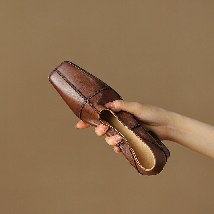 Orthopedic Balance | Square Toe Block Heel Loafers