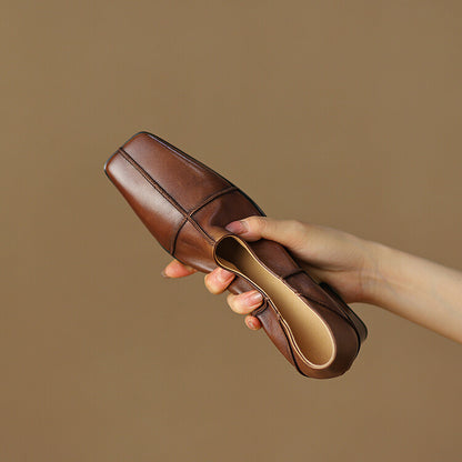 Orthopedic Balance | Square Toe Block Heel Loafers