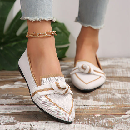 Orthopedic Balance Pointed Toe Flat Shoes With Bow