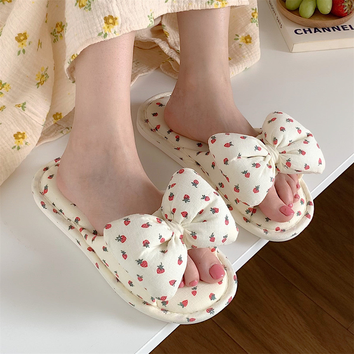 Orthopedic Balance | Polka Dot Ruffle Strap Slide Slippers