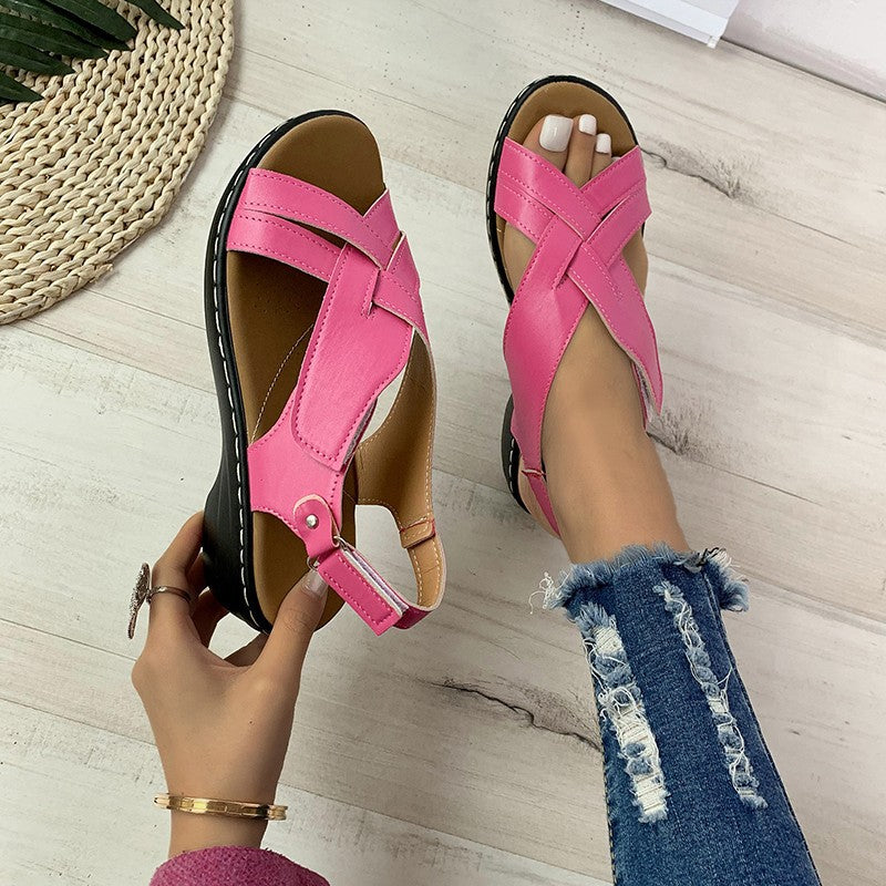 Orthopedic Balance Braided Cross-Strap Sandals