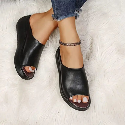 Eleanor | Women’s Orthopedic Slip-On Wedge Sandals with Open Toe