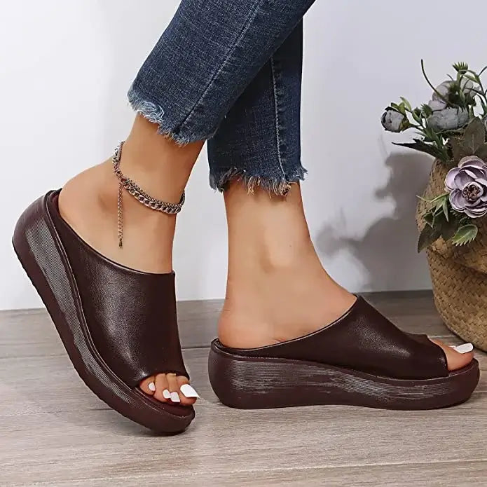 Eleanor | Women’s Orthopedic Slip-On Wedge Sandals with Open Toe