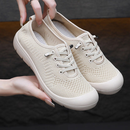 Orthopedic Balance Women’s Knit Lace-Up Sneakers – Lightweight Breathable Comfort Shoes