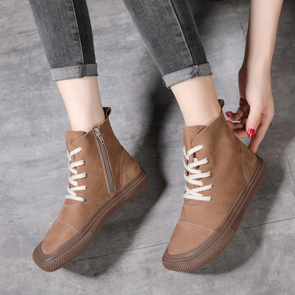 Orthopedic Balance Cowhide Casual Shoes - Square Toe Comfort