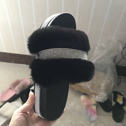 Orthopedic Balance Fluffy Bling Slippers - Unique Style And Comfort