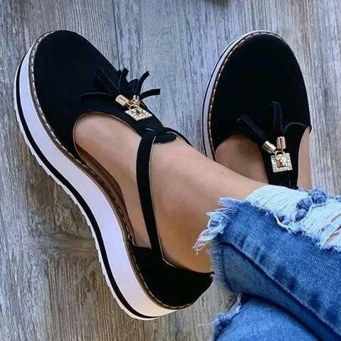 Orthopedic Balance Fringe Flat Shoes - Spring Elegance