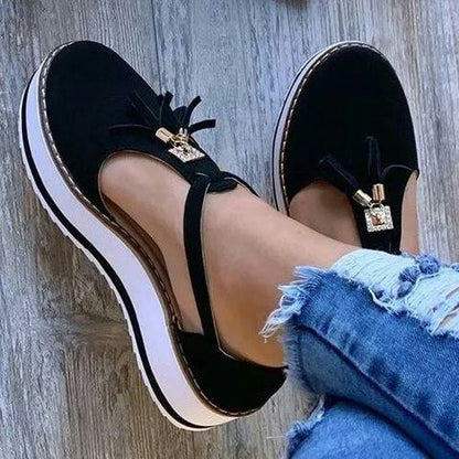 Orthopedic Balance Fringe Flat Shoes - Spring Elegance