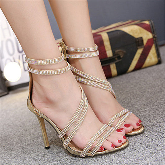 Orthopedic Balance Rhinestone Stiletto Heels - Unique And Daring Elegance