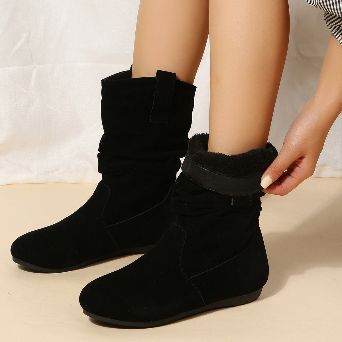 Orthopedic Balance Suede Mid-Calf Boots - Winter Warmth