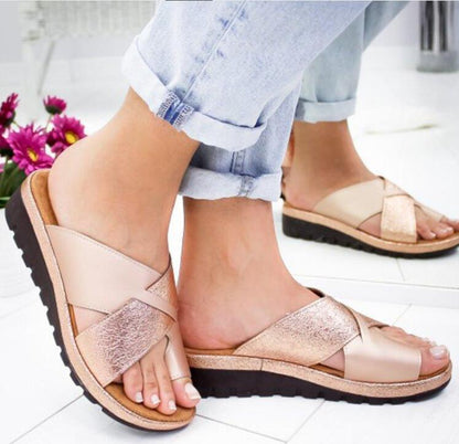 Oriana | Women’s Orthopedic Cross Strap Slip-On Sandals