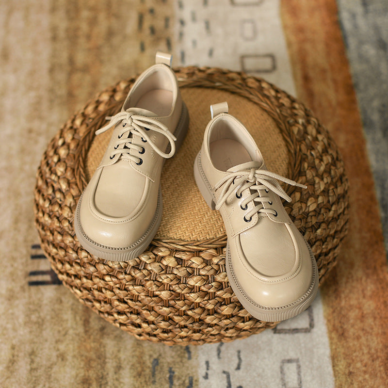 Orthopedic Balance Leather Lace-Up Shoes, British Style