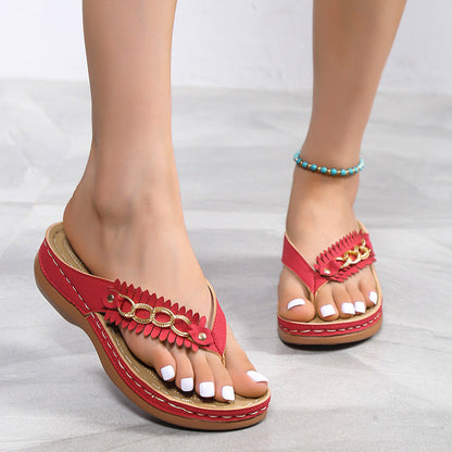 Orthopedic Balance Wedge Sandals With Chain - Unique Retro Style