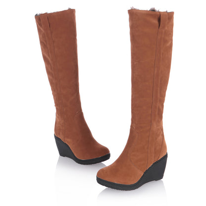 Vivienne | Stretch Suede Wedge Winter Boots