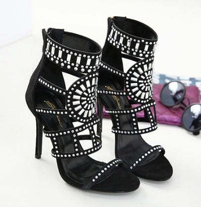 Orthopedic Balance Rhinestone High-Heeled Sandals - Unique Elegance