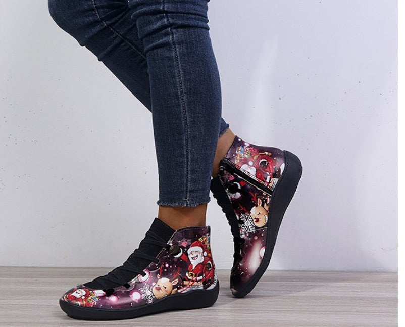 Orthopedic Balance Christmas Boots - Short Leather Comfort