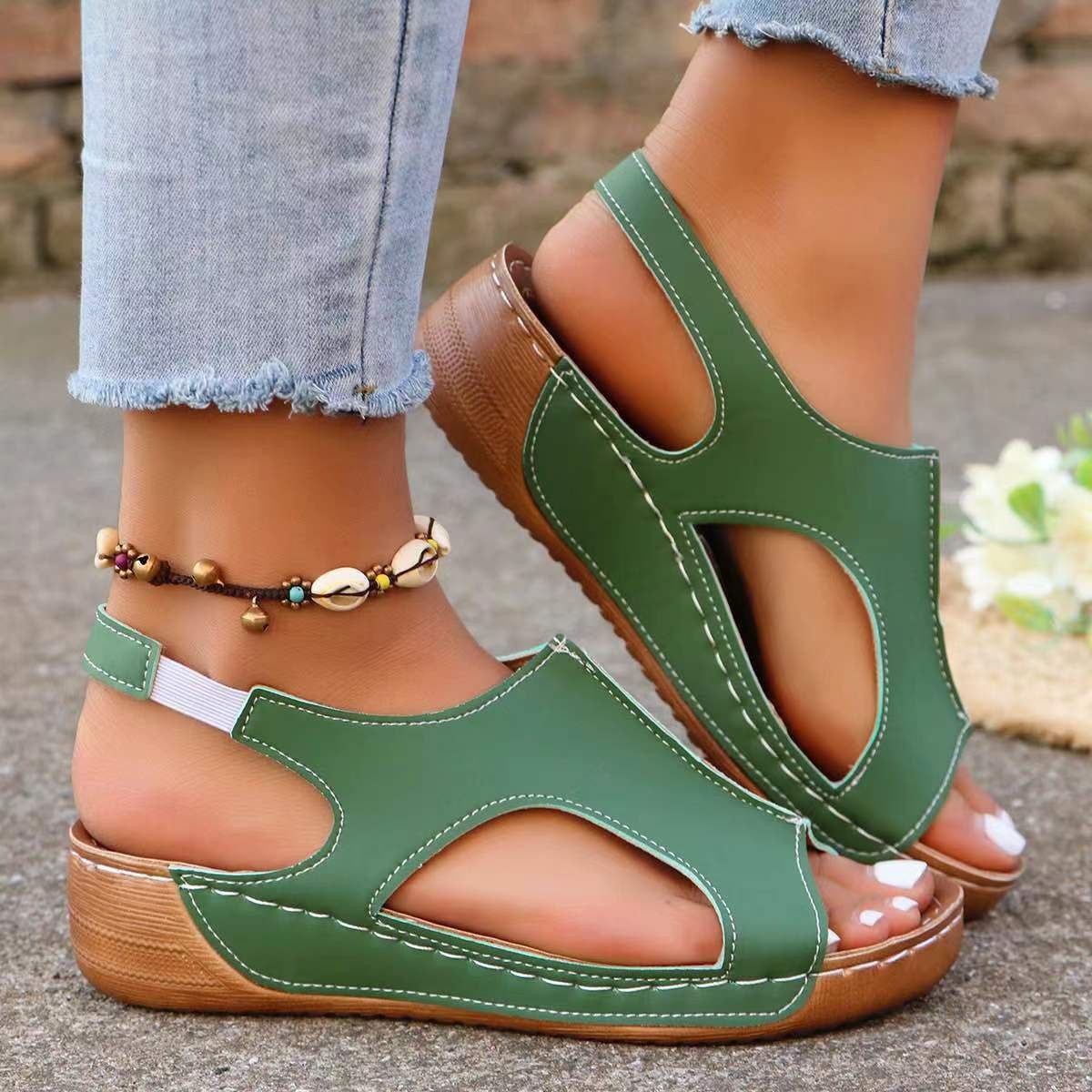 Orthopedic Balance Wedge Sandals - Elastic Band Comfort