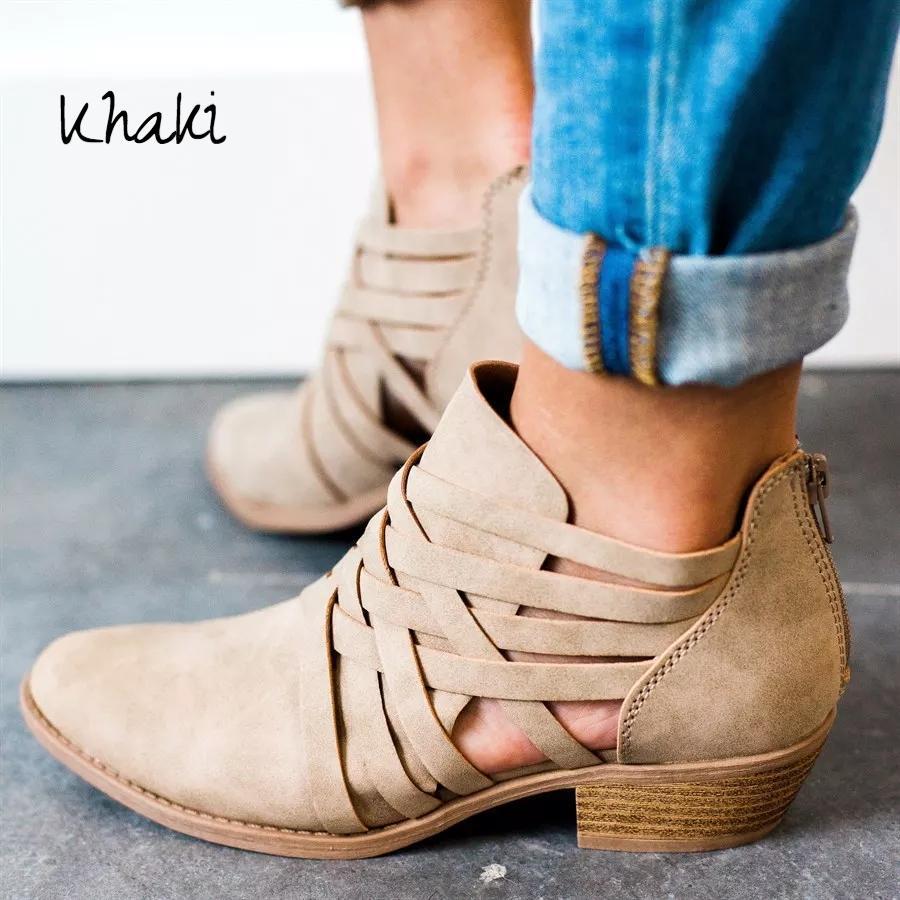 Orthopedic Balance Short Ankle Boots With A Chunky Heel And Unique Design
