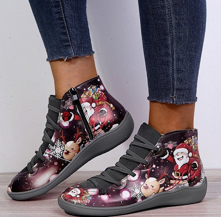 Orthopedic Balance Christmas Boots - Short Leather Comfort