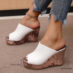 Orthopedic Balance Peep Toe Platform Wedge Mule Sandals