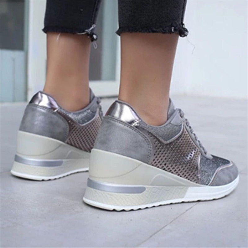 Orthopedic Balance Lace-Up Sneakers With Wedge Heels