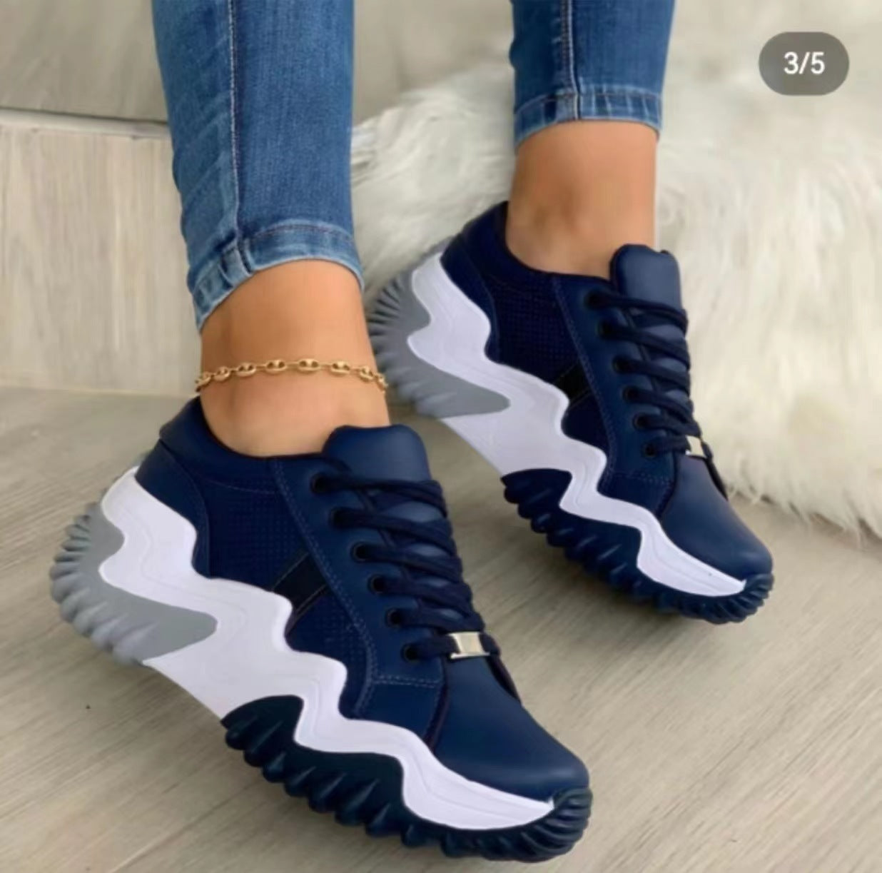 Marian | Thick Soled Serrated Sneakers