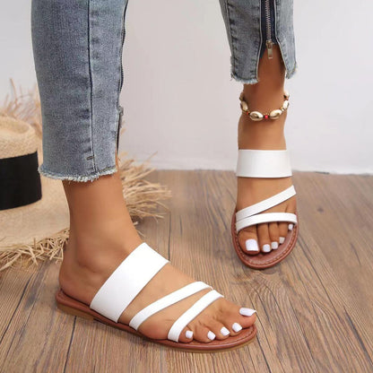 Orthopedic Balance Women’s Strappy Flat Sandals – Lightweight Comfort Slip-On