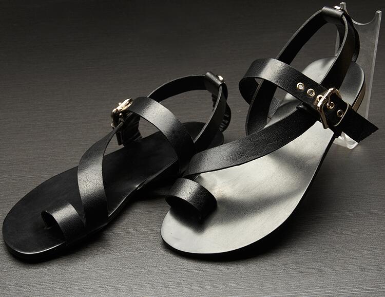 Orthopedic Balance Cross Strap Ankle Buckle Flat Sandals
