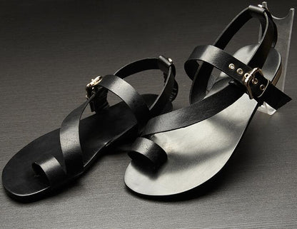 Orthopedic Balance Cross Strap Ankle Buckle Flat Sandals