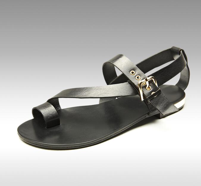 Orthopedic Balance Cross Strap Ankle Buckle Flat Sandals