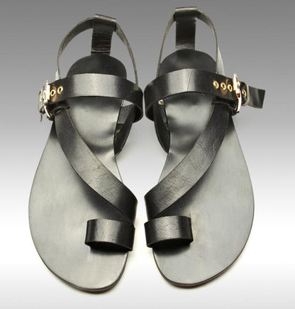 Orthopedic Balance Cross Strap Ankle Buckle Flat Sandals