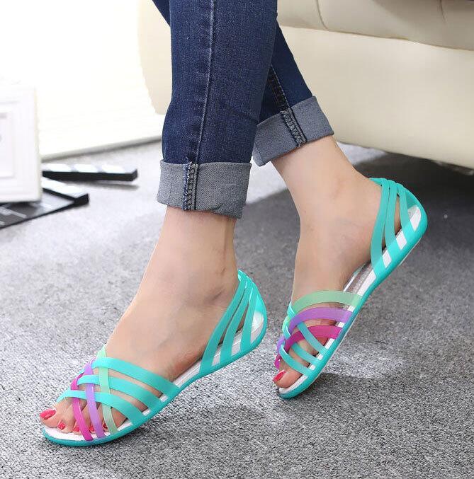 Orthopedic Balance Colorful Criss-Cross Flat Slide Sandals