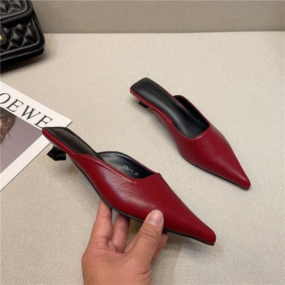 Queniva | Women’s Orthopedic Pointed Toe Mule Heels