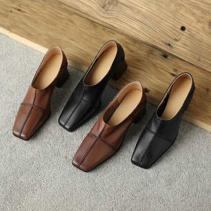 Orthopedic Balance | Square Toe Block Heel Loafers